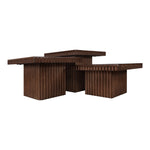 Spencer Solid Wood And Oak Veneer 3pc. Coffee Table in Brown