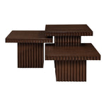 Spencer Solid Wood And Oak Veneer 3pc. Coffee Table in Brown