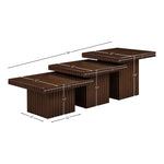 Spencer Solid Wood And Oak Veneer 3pc. Coffee Table in Brown