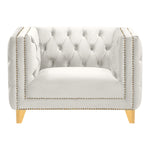 Michelle Velvet Upholstered Chair in Cream