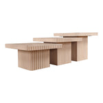 Spencer Solid Wood And Oak Veneer 3pc. Coffee Table in Natural