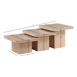 Spencer Solid Wood And Oak Veneer 3pc. Coffee Table in Natural