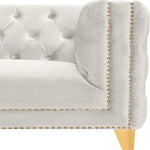 Michelle Velvet Upholstered Chair in Cream