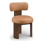 Atelier Vegan Leather Upholstered Dining Chair in Cognac