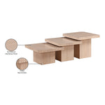 Spencer Solid Wood And Oak Veneer 3pc. Coffee Table in Natural