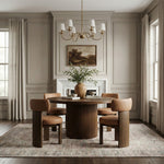 Atelier Vegan Leather Upholstered Dining Chair in Cognac
