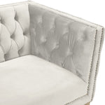 Michelle Velvet Upholstered Chair in Cream