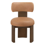 Atelier Vegan Leather Upholstered Dining Chair in Cognac