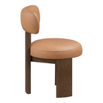Atelier Vegan Leather Upholstered Dining Chair in Cognac