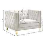 Michelle Velvet Upholstered Chair in Cream