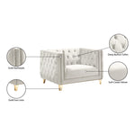 Michelle Velvet Upholstered Chair in Cream