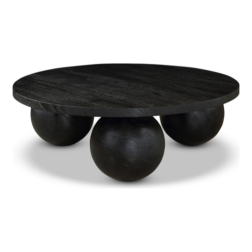 Spherical Acacia Wood Coffee Table in Black