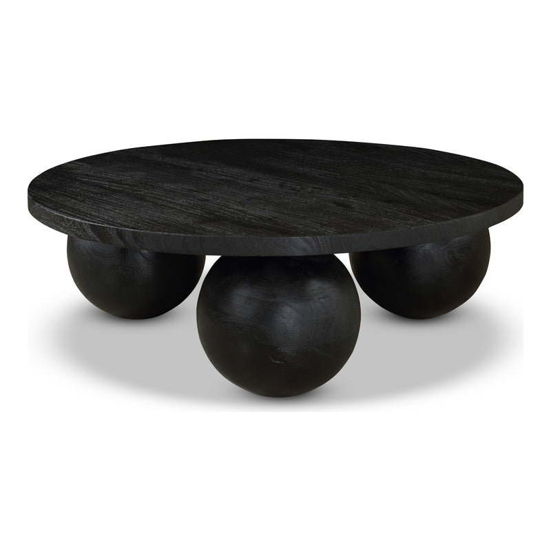 Spherical Acacia Wood Coffee Table in Black