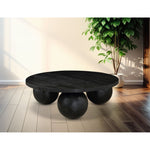 Spherical Acacia Wood Coffee Table in Black