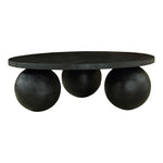 Spherical Acacia Wood Coffee Table in Black