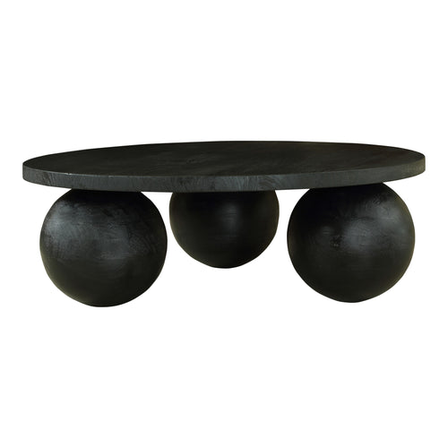 Spherical Acacia Wood Coffee Table in Black