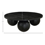Spherical Acacia Wood Coffee Table in Black