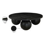 Spherical Acacia Wood Coffee Table in Black