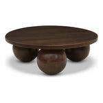 Spherical Acacia Wood Coffee Table in Brown