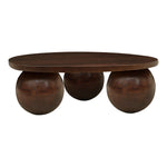 Spherical Acacia Wood Coffee Table in Brown