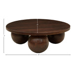 Spherical Acacia Wood Coffee Table in Brown