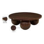 Spherical Acacia Wood Coffee Table in Brown