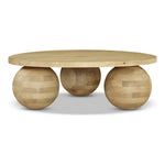 Spherical Acacia Wood Coffee Table in Natural