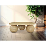 Spherical Acacia Wood Coffee Table in Natural