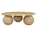 Spherical Acacia Wood Coffee Table in Natural