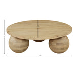 Spherical Acacia Wood Coffee Table in Natural