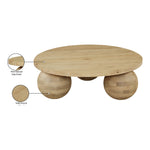 Spherical Acacia Wood Coffee Table in Natural