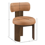 Atelier Vegan Leather Upholstered Dining Chair in Cognac