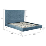 Crosby Velvet Upholstered King Bed in Blue