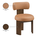 Atelier Vegan Leather Upholstered Dining Chair in Cognac
