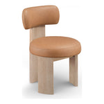 Atelier Vegan Leather Upholstered Dining Chair in Cognac