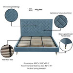 Crosby Velvet Upholstered King Bed in Blue