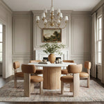 Atelier Vegan Leather Upholstered Dining Chair in Cognac