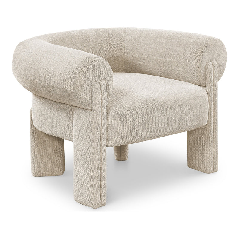Stefano Fabric Upholstered Accent Chair in Beige