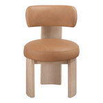 Atelier Vegan Leather Upholstered Dining Chair in Cognac