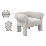 Stefano Fabric Upholstered Accent Chair in Beige