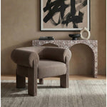 Stefano Fabric Upholstered Accent Chair in Brown