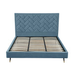 Crosby Velvet Upholstered King Bed in Blue
