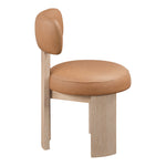 Atelier Vegan Leather Upholstered Dining Chair in Cognac