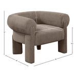 Stefano Fabric Upholstered Accent Chair in Brown