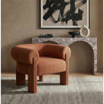 Stefano Fabric Upholstered Accent Chair in Cognac