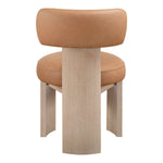 Atelier Vegan Leather Upholstered Dining Chair in Cognac