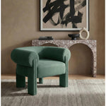 Stefano Fabric Upholstered Accent Chair in Green