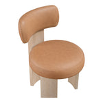 Atelier Vegan Leather Upholstered Dining Chair in Cognac