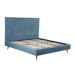 Crosby Velvet Upholstered King Bed in Blue
