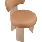 Atelier Vegan Leather Upholstered Dining Chair in Cognac